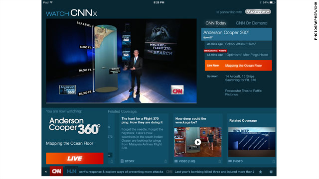CNN x streaming platform interface