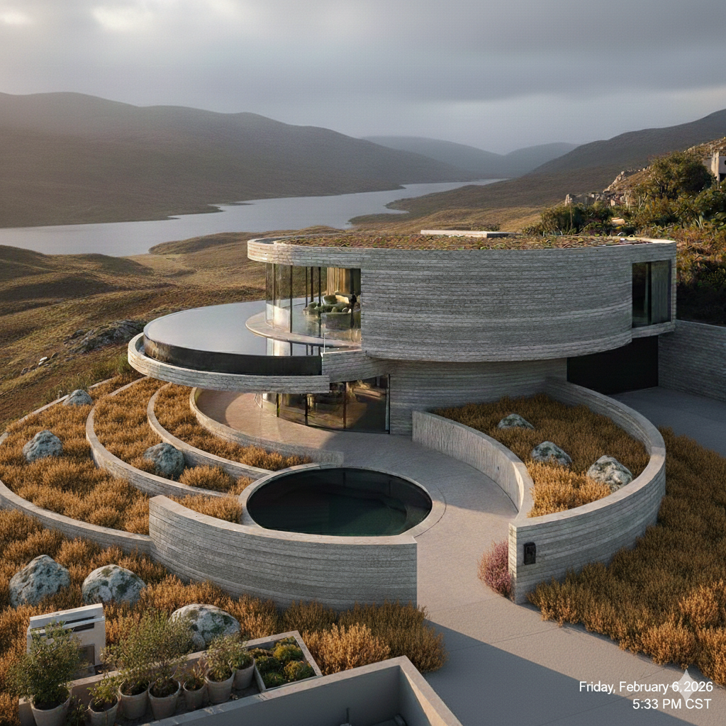 Neuolith 3D-printed spiral house concept